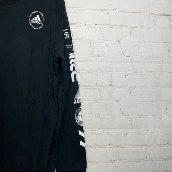 Adidas Boys Collage Racing Black Long Sleeve Shirt Size XL 18/20 - Picture 5 of 8